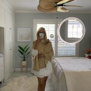 Lilly Pulitzer gold metallic threaded poncho